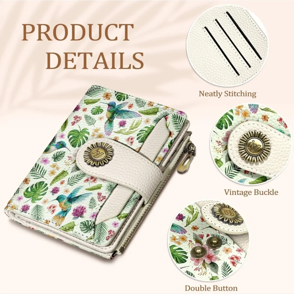 Floral Bird Print Wallet